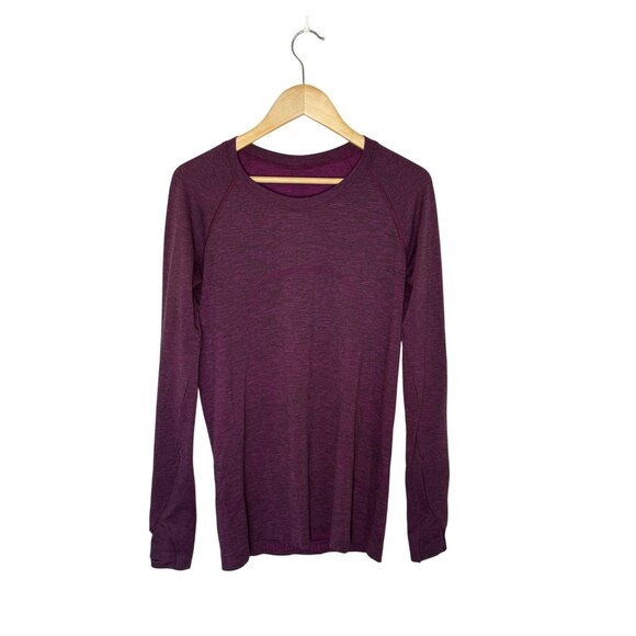 Lululemon Women's Swiftly Tech Long Sleeve Crew Heathered Plum W3M18S Size 8 - Picture 1 of 6